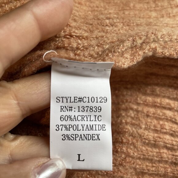 Dreamers Mock Neck Sweater Tunic Women's Large Spice Ribbed Soft Cozycore NWT - Picture 8 of 12